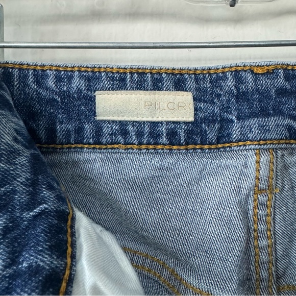 Anthropologie Pilcro The Vintage Straight Raw Hem Distressed Jeans Dark Wash 27 - Picture 6 of 16